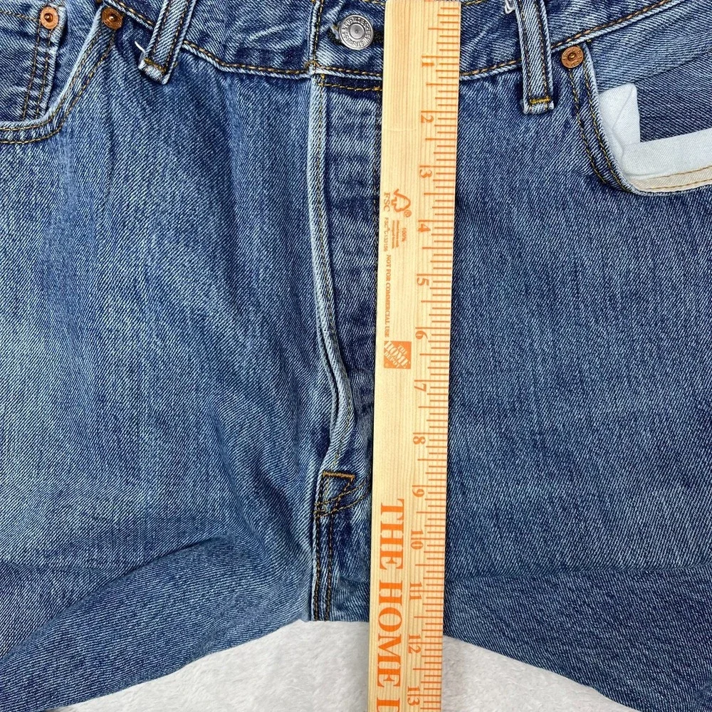 Levi's 501 Jeans Blue Denim‎ Mid Rise Classic Straight Button Fly 38X31 - Flaws